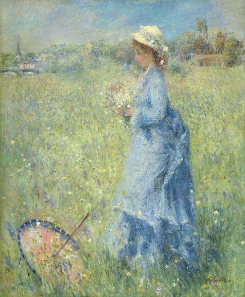 Pierre Auguste Renoir Femme cueillant des Fleurs Germany oil painting art